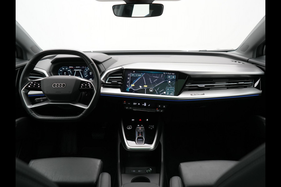 Audi Q4 e-tron 50 quattro S-Line 77 kWh 299pk Dealer O.H. Incl. BTW | Panodak | SOH 93,2% | Lederen Sportstoelen Verwarmd | 20"L.M  | Navigatie | Cruise Control | Virtual | DAB | Taifungrau Metallic |