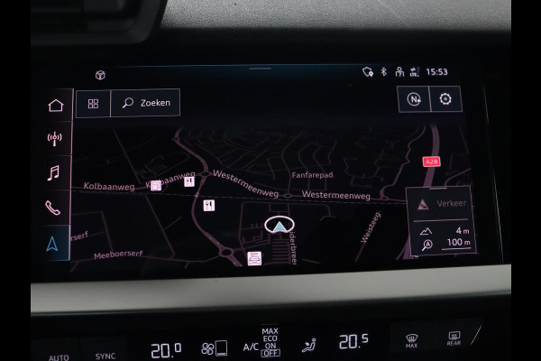 Audi A3 35 TFSI S edition | Carplay | Navigatie | Sportstoelen | Half leder | Full LED | Camera | Virtual Cockpit | 19'' | Climate control | Bluetooth | Cruise control | S Line