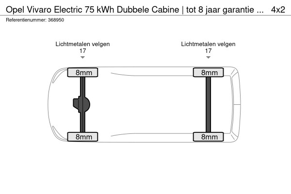 Opel Vivaro Electric 75 kWh Dubbele Cabine | tot 8 jaar garantie | 2x schuifdeur | Dynamic Comfort NAV Pakket | Comfort Pakket |  Exterieur pakket | Winterpakket | Betimmering | LM velgen | Rijklaarprijs