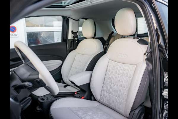 Fiat 500E 3+1 La Prima 42 kWh | 17% Bijtelling | Clima | Cruise | Leder | 17" | Priv Glass | Winter Pack | JBL Sound | BSM | Apple Carplay