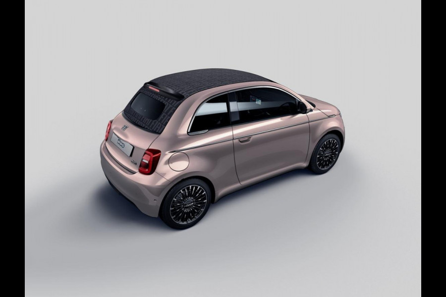 Fiat 500E Cabrio La Prima 42 kWh | 17% Bijtelling | Clima | Cruise | Leder | 17" | Priv Glass | Winter Pack | JBL Sound | BSM | Apple Carplay