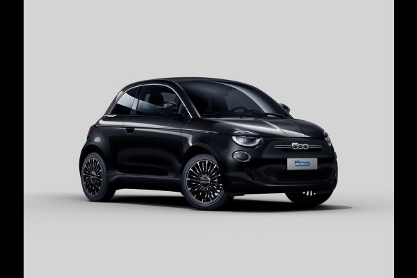 Fiat 500E Cabrio La Prima 42 kWh | 17% Bijtelling | Clima | Cruise | Leder | 17" | Priv Glass | Winter Pack | JBL Sound | BSM | Apple Carplay