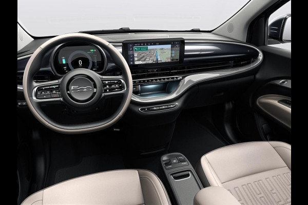 Fiat 500E Cabrio La Prima 42 kWh | 17% Bijtelling | Clima | Cruise | Leder | 17" | Priv Glass | Winter Pack | JBL Sound | BSM | Apple Carplay