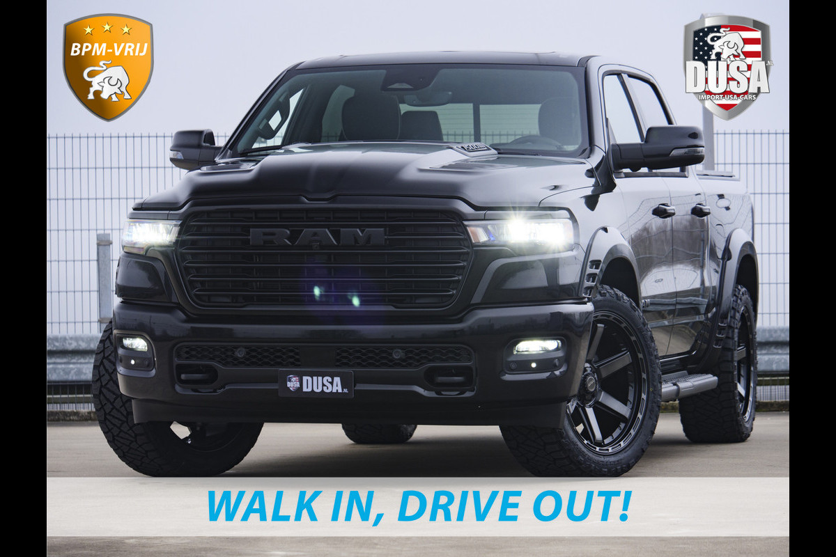 Dodge Ram 1500 | Laramie | Night | 3.0L I6 Hurricane | BPM-VRIJ | 4X4 | | BPM-VRIJ | 14,4-inch Touchscreen | Passenger Display | Getoonde accessoires zijn verkrijgbaar tegen meerprijs