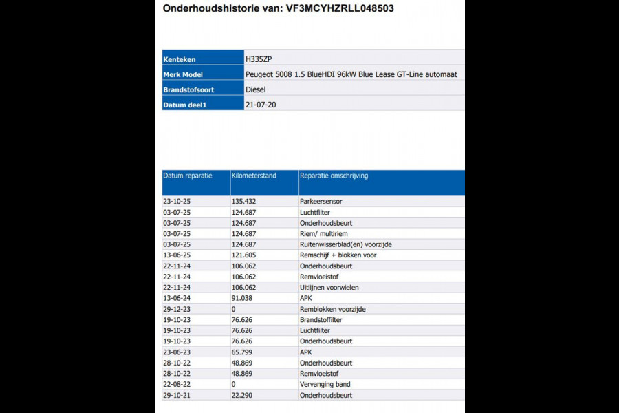 Peugeot 5008 1.5 HDI Automaat 7Pers. GT-Line / Panoramadak / Trekhaak / Leder / Airco-ecc./ Xenon / Apk 07-2026