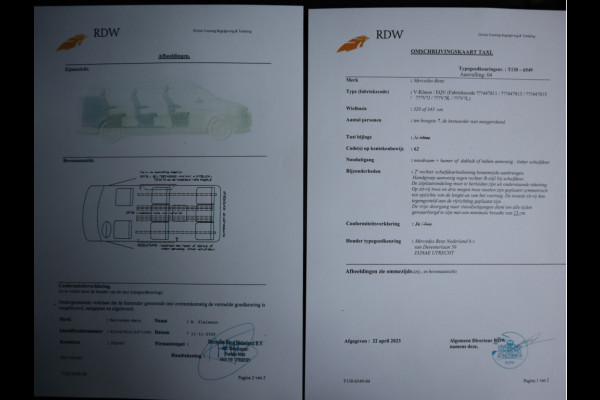 Mercedes-Benz Eqv 300 90kWh SoH 95 % L3 Extra Lang - TAXI Pakket - 8 Zits - Leder - elc. Schuif