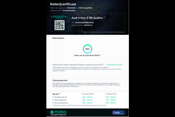 Audi e-tron Sportback S quattro 95 kWh | S-LINE | STUURVERWARMING | RS-STOELEN |B&O| TREKHAAK | CAMERA
