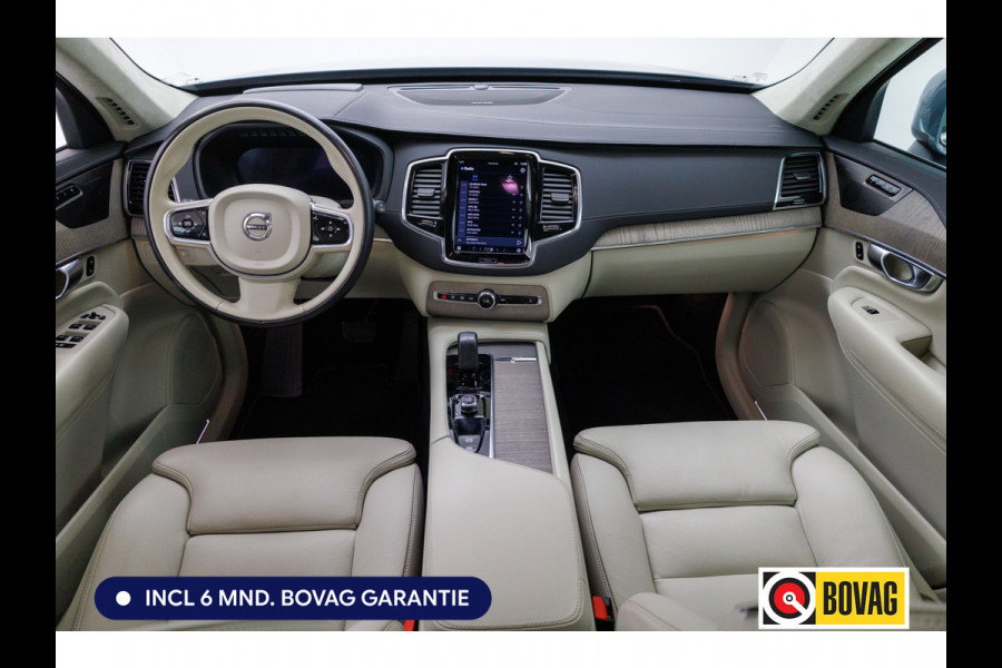 Volvo XC90 2.0 T8 Recharge AWD Ultimate Bright 456 PK Long range | 7 persoons! | Pano | Leer | Headup | All-season Harman Kardon, Stoel-, stuur- & achterbankverw, Elec. voorstoelen met geheugen, Pilot assist, 360 Camera
