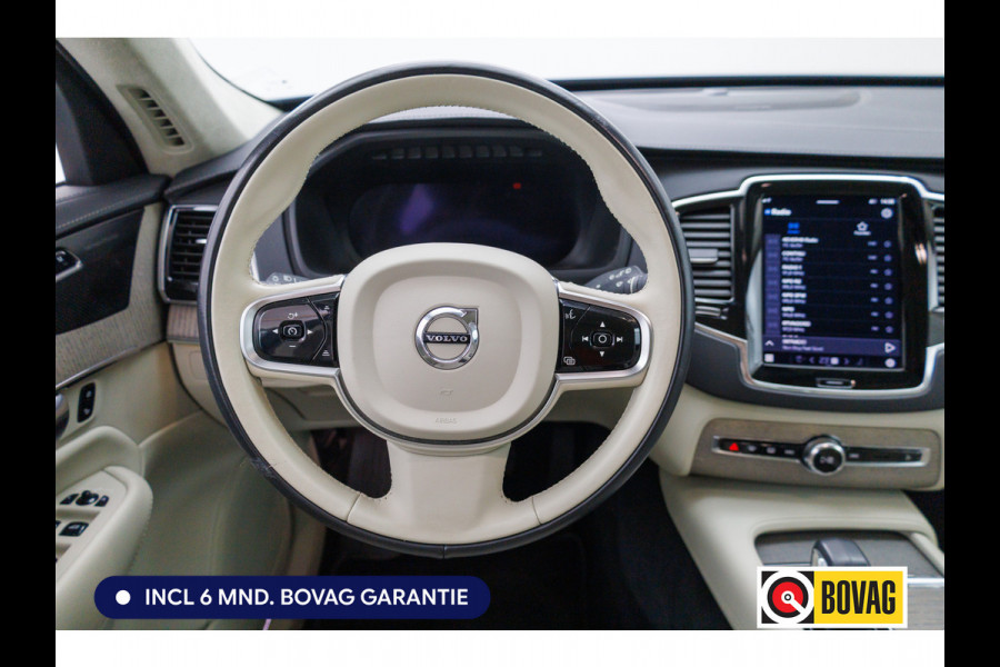Volvo XC90 2.0 T8 Recharge AWD Ultimate Bright 456 PK Long range | 7 persoons! | Pano | Leer | Headup | All-season Harman Kardon, Stoel-, stuur- & achterbankverw, Elec. voorstoelen met geheugen, Pilot assist, 360 Camera