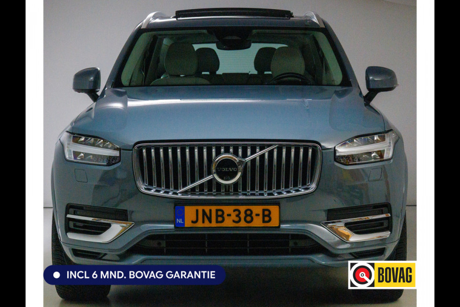 Volvo XC90 2.0 T8 Recharge AWD Ultimate Bright 456 PK Long range | 7 persoons! | Pano | Leer | Headup | All-season Harman Kardon, Stoel-, stuur- & achterbankverw, Elec. voorstoelen met geheugen, Pilot assist, 360 Camera