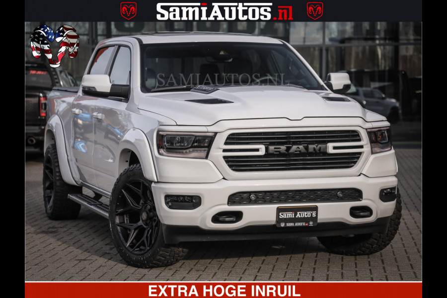 Dodge Ram V8 5.7 402PK | LARAMIE SPORT | Krachtige Hemi | Panorama Dak | 12' Scherm | LPG | Comfortabele Dubbele Cabine met Royale 5 Zitplaatsen | NIEUW EN BPM vrij | Nu Leverbaar uit Voorraad | Nr 2529 - 1277 |