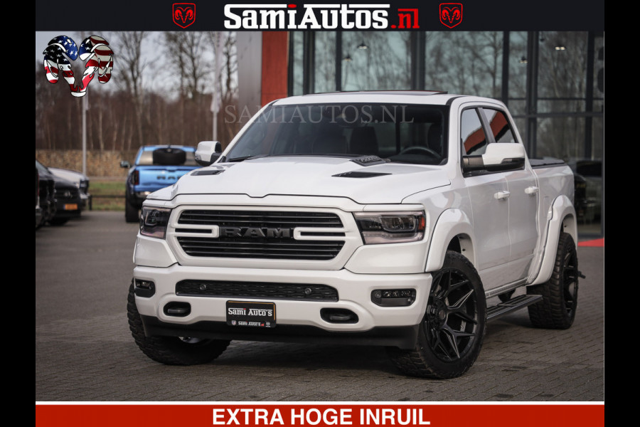 Dodge Ram V8 5.7 402PK | LARAMIE SPORT | Krachtige Hemi | Panorama Dak | 12' Scherm | LPG | Comfortabele Dubbele Cabine met Royale 5 Zitplaatsen | NIEUW EN BPM vrij | Nu Leverbaar uit Voorraad | Nr 2529 - 1277 |