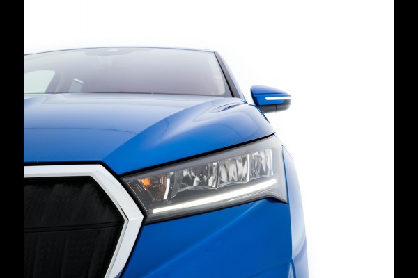 Škoda ENYAQ iV 80 [ 3-Fase ] {SOH-88% } (INCL-BTW) *LEATHER-FABRIC | FULL-LED | DIGI-COCKPIT | CAMERA | KEYLESS | NAVI-FULLMAP | AMBIENT-LIGHT | ECC | HEATED-COMFORTSEATS | DAB+ | PDC | CRUISE | CARPLAY | TOWBAR | 19"ALU*