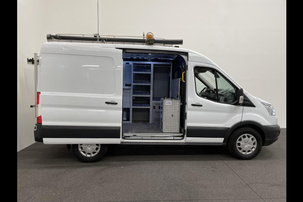Ford Transit 350 2.0 TDCI 130pk L2H2 Trend Imperiaal + ladder Navigatie Camera Parkeersensoren Cruise Control Stoelverwarming Airco  Ingebouwde kasten Houten laadvloer