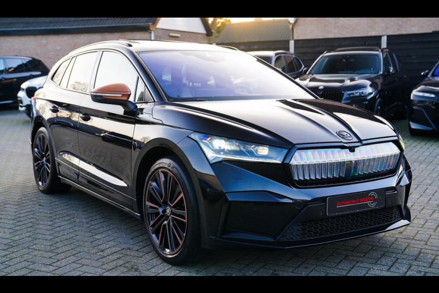 Škoda ENYAQ iV 80 Founders Edition Black | Massage | Stuurwielverwarming | 360 Camera | Achterbank Verwarming