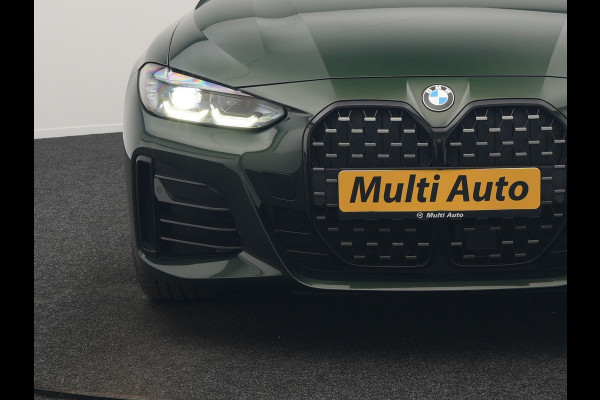 BMW 4 Serie Gran Coupé 430i M Sport 245pk Dealer O.H Sanremo Green | Panodak | Lederen Competition Stoelen Memory & Verwarmd | Adaptive Onderstel | 360 Camera | Harman & Kardon | 19" L.M | Carbon | Apple Carplay | Navigatie | Blis | Virtual | DAB |