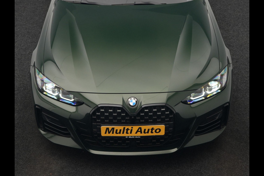 BMW 4 Serie Gran Coupé 430i M Sport 245pk Dealer O.H Sanremo Green | Panodak | Lederen Competition Stoelen Memory & Verwarmd | Adaptive Onderstel | 360 Camera | Harman & Kardon | 19" L.M | Carbon | Apple Carplay | Navigatie | Blis | Virtual | DAB |