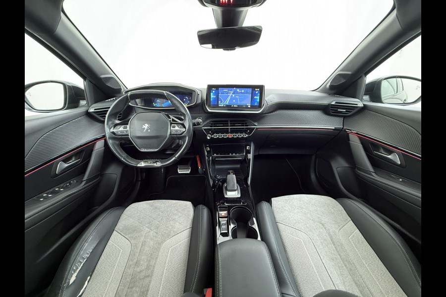 Peugeot e-208 EV GT-line 350 50kWh Pano-dak 360°Camera Leder/Alcantara Adaptive-Cruise Apple Carplay Android Auto Navi Ecc Pdc-a+v SOH 89% Stoelverwarming Led Lmv 17" Regen-Lichtsensor Privacy Glas Keyless DAB+ 1e Eigenaar Origineel Nederlandse Auto Dealeronderhouden Bomvol € 40.000 nieuw!