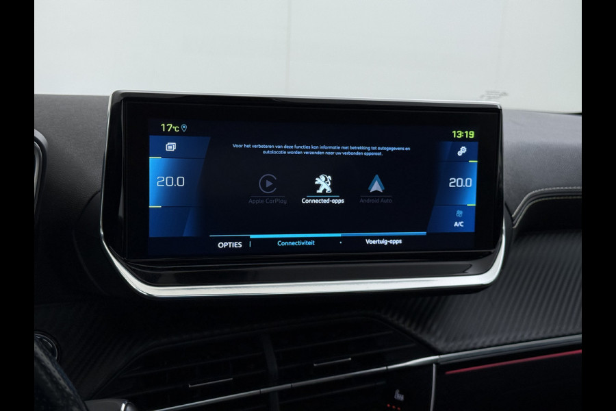 Peugeot e-208 EV GT-line 350 50kWh Pano-dak 360°Camera Leder/Alcantara Adaptive-Cruise Apple Carplay Android Auto Navi Ecc Pdc-a+v SOH 89% Stoelverwarming Led Lmv 17" Regen-Lichtsensor Privacy Glas Keyless DAB+ 1e Eigenaar Origineel Nederlandse Auto Dealeronderhouden Bomvol € 40.000 nieuw!