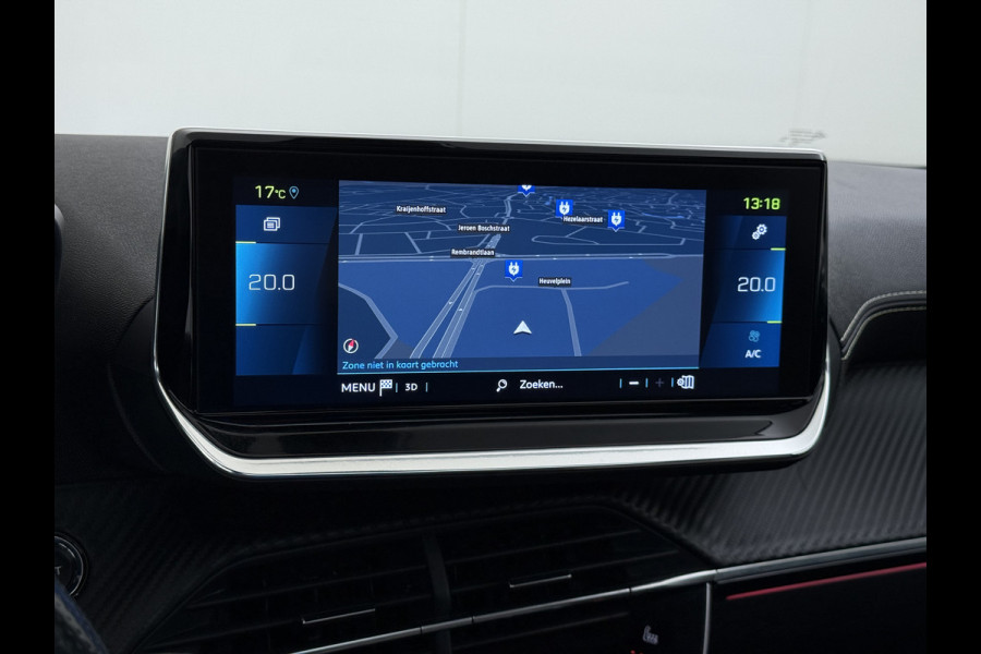 Peugeot e-208 EV GT-line 350 50kWh Pano-dak 360°Camera Leder/Alcantara Adaptive-Cruise Apple Carplay Android Auto Navi Ecc Pdc-a+v SOH 89% Stoelverwarming Led Lmv 17" Regen-Lichtsensor Privacy Glas Keyless DAB+ 1e Eigenaar Origineel Nederlandse Auto Dealeronderhouden Bomvol € 40.000 nieuw!