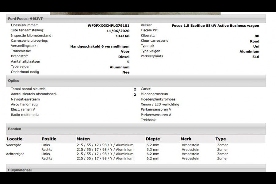 Ford FOCUS Wagon 1.5D 120PK Euro6 Active Business / Trekhaak / Navigatie / Airco / Pdc.V+A / Xenon / B&O Radio multimedia / Technology-Family Pack / Apk 06-2026