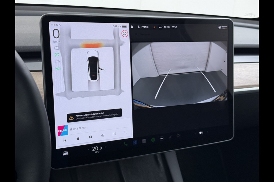 Tesla Model Y RWD Warmtepomp LFP-Accu Leer Lmv Camera's Pano-dak Adap.Cruise Navi Ecc Autopilot Stoel+Stuur+Achterbank Verwarming Elek.Achterklep Dodehoek detector Draadloze telefoonlader SOH 93% 1e Eigenaar Origineel Nederlandse Auto 1.600KG Trekgewicht