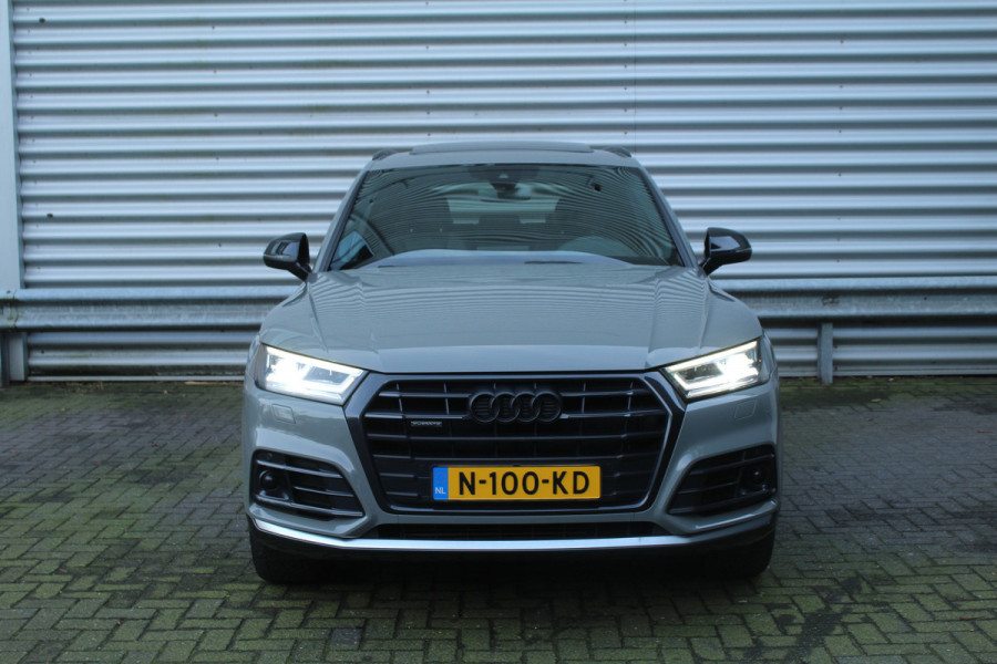 Audi Q5 2.0 TFSI 252pk quattro Sport S Line Black Edition Panoramadak Clima Cruise Navi Camera B&O Leder LMV Trekhaak 2400kg