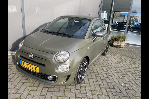 Fiat 500 0.9 TwinAir Turbo Sport Mat Groen Airco -  Cruise control - Bluetooth - Groot navigatiesysteem - Mistlampen voor - Licht metalen velgen 16 inch - Start/stop systeem - Stuur leder - Stuur multifunctioneel - Centrale deurvergrendeling met afstandsbediening