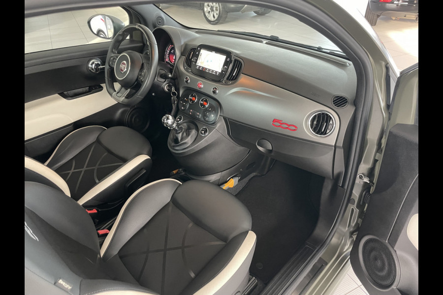 Fiat 500 0.9 TwinAir Turbo Sport Mat Groen Airco -  Cruise control - Bluetooth - Groot navigatiesysteem - Mistlampen voor - Licht metalen velgen 16 inch - Start/stop systeem - Stuur leder - Stuur multifunctioneel - Centrale deurvergrendeling met afstandsbediening