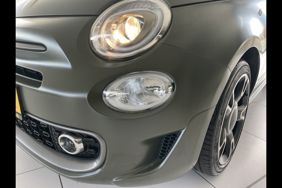 Fiat 500 0.9 TwinAir Turbo Sport Mat Groen Airco -  Cruise control - Bluetooth - Groot navigatiesysteem - Mistlampen voor - Licht metalen velgen 16 inch - Start/stop systeem - Stuur leder - Stuur multifunctioneel - Centrale deurvergrendeling met afstandsbediening