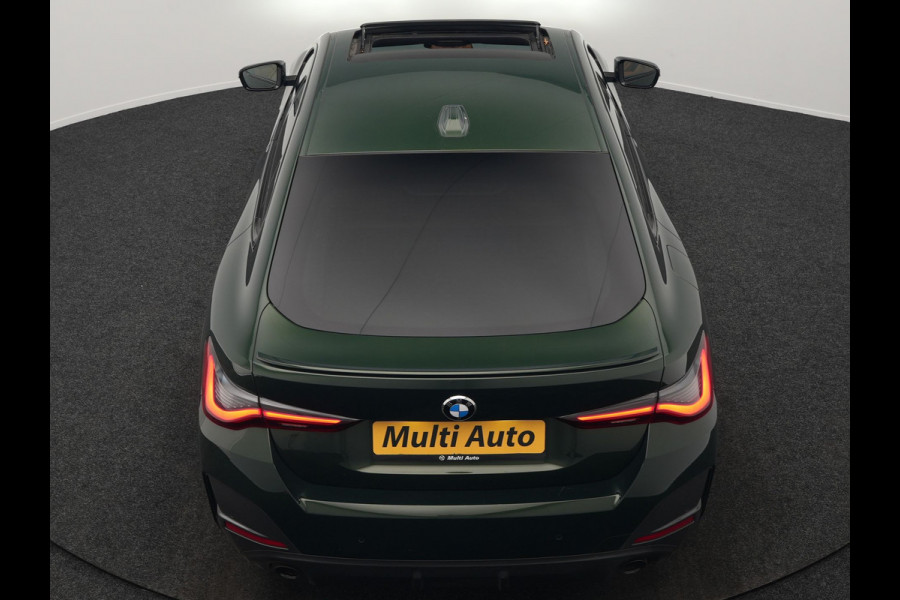 BMW 4 Serie Gran Coupé 430i M Sport 245pk Dealer O.H Sanremo Green | Panodak | Lederen Competition Stoelen Memory & Verwarmd | Adaptive Onderstel | 360 Camera | Harman & Kardon | 19" L.M | Carbon | Apple Carplay | Navigatie | Blis | Virtual | DAB |