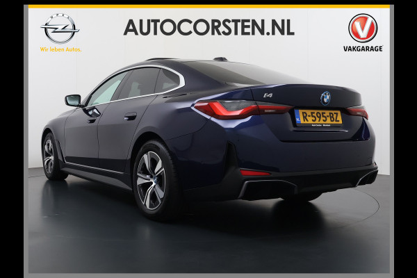 BMW i4 eDrive40 340pk High Executive 84kWh SOH 99% Pano-Dak/Hefdak SportSt+Leer+(Stuur+)Verwarmd 360°Camera Adaptive-Cruise+s&go Park-A Semi-Autopilot Drive-Assist-pro Active-Guard-Plus Elektr.Achterklep Draadl-Lader BAS ESP BMW Individual interieurlijsten Pianolak schwarz BMW Individual Exterieur Line Aluminium satiniert BMW Copilot-pack Dodehoekdetectie/correctie, Kruisend-verkeer-Detectie, rijstrooksensor met correctie, rondomzicht camera, uitwijk assistent) 0-100 5,6 sec. 1600kg trekvermogen! € 73.000 nieuw