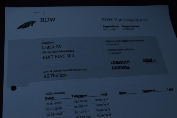 Fiat 500 1.0 Hybrid Sport|Schuifdak|Carplay|16"|Clima