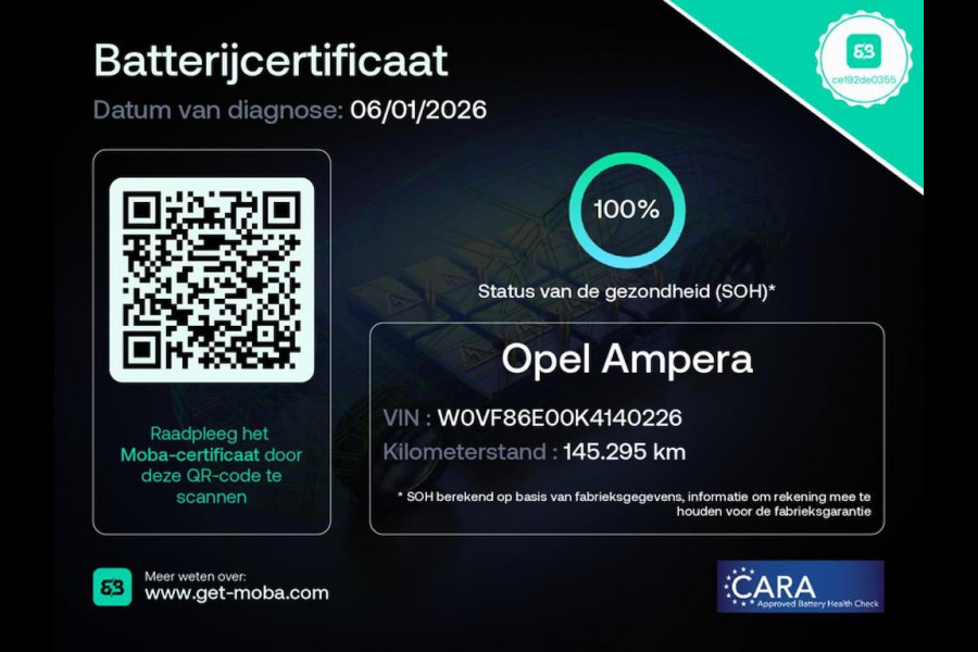 Opel Ampera-E Business 60 kWh 100% SOH Apple Carplay BTW Auto Dealer Onderhouden Rijklaarprijs!