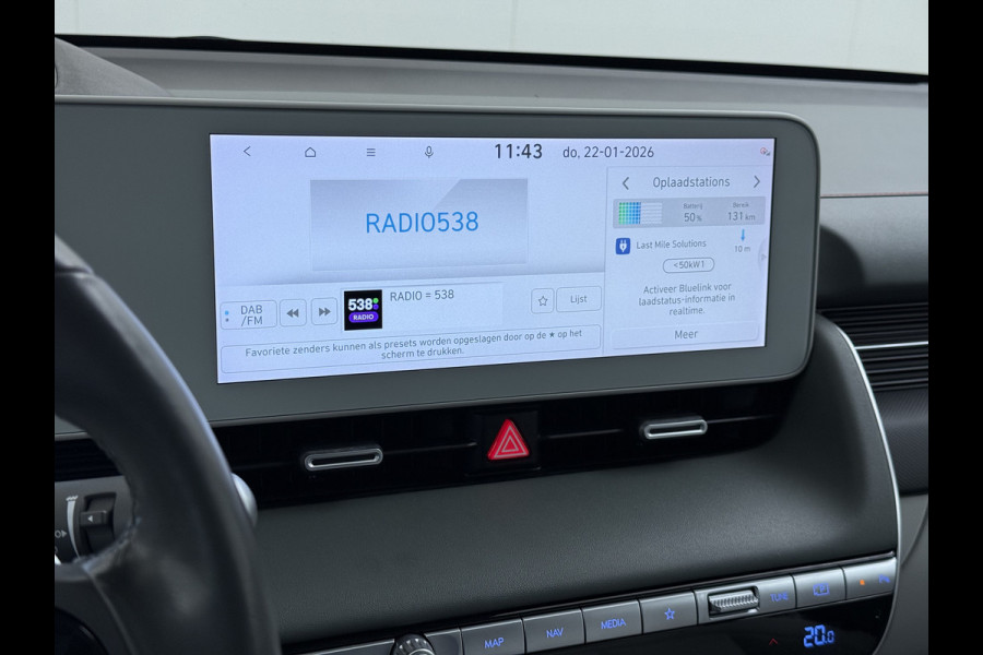 Hyundai IONIQ 5 58 kWh SOH 100% Leer 19"lm Camera Connect+ Warmtepomp Elektr.Stoelen+Stuur-Verwarmd Adaptive-Cruise- Head-up display Bose-HiFi N LED-v/a Blindspot Dodehoekass Grootlicht-assistent Subwoofer Ecall 800V Systeem V2L ondersteuning (3,6kw)