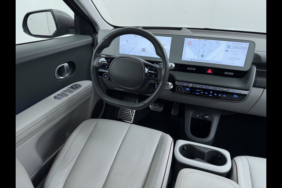 Hyundai IONIQ 5 58 kWh SOH 100% Leer 19"lm Camera Connect+ Warmtepomp Elektr.Stoelen+Stuur-Verwarmd Adaptive-Cruise- Head-up display Bose-HiFi N LED-v/a Blindspot Dodehoekass Grootlicht-assistent Subwoofer Ecall 800V Systeem V2L ondersteuning (3,6kw)