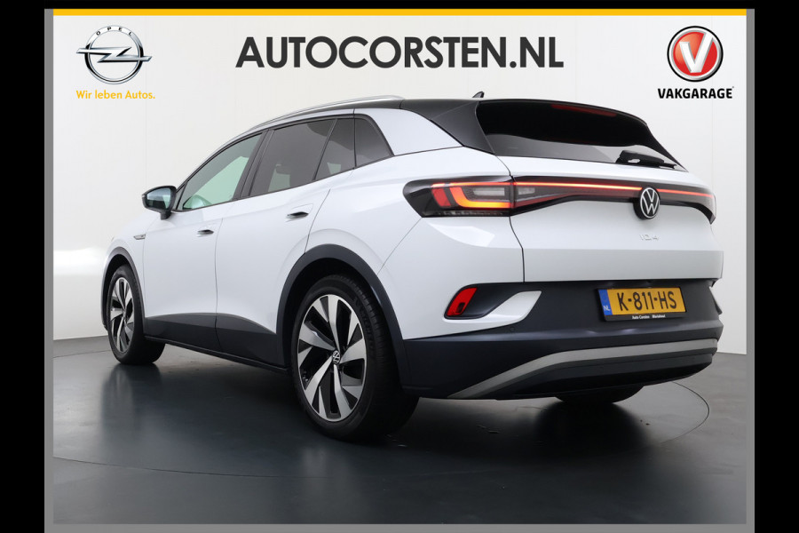 Volkswagen ID.4 204pk First 77kWh SOH 90% Leer/Alcantara Adap.Cruise Navi Ecc Camera Apple Carplay Android Pdc Lmv 20" Stoelverwarming Led Bordherkenning Voor-Klimatisering App-Connect  E-sound Front-Assist Origineel Nederlandse Auto Zeer Compleet 1e eigenaar