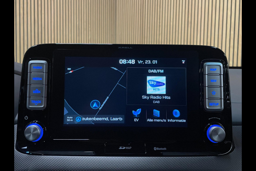 Hyundai Kona EV Premium 64 kWh|GROTE ACCU|100% SOH|HEAD-UP|KRELL|LEDER|ACC|STUURVERW|STOELVERW+VENT.|CAMERA|CARPLAY|ORG.NL|NAP|