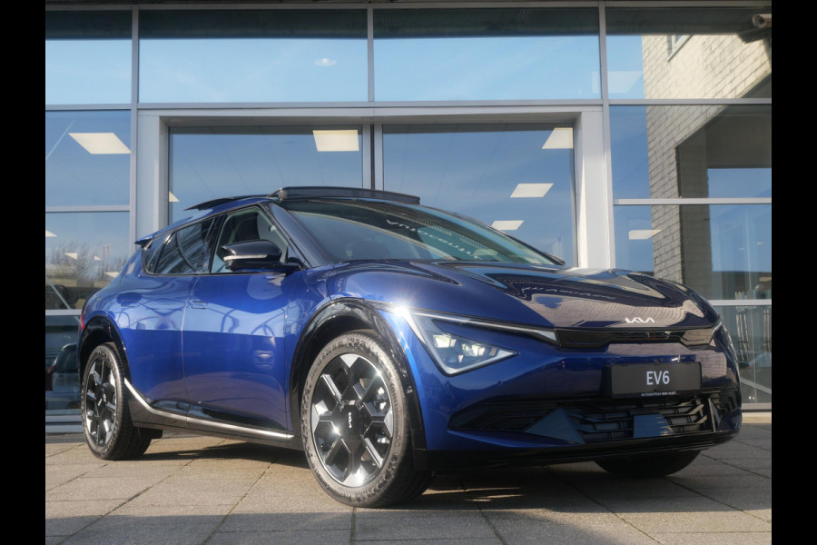 Kia Ev6 Plus Advanced 84 kWh | SNEL LEVERBAAR | Schuifkantel dak | Stoel en stuurverwarming | Dode hoek assistentie |