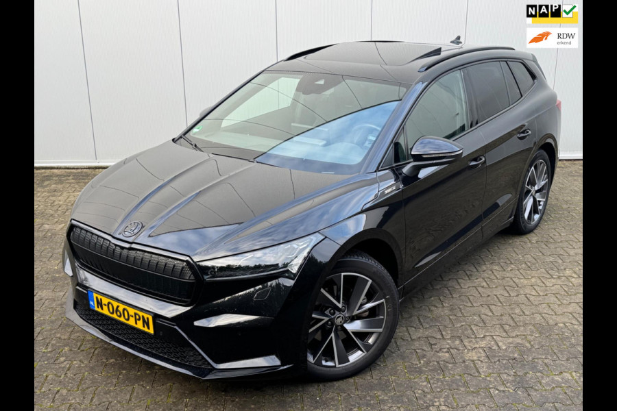 Škoda ENYAQ iV SPORTLINE PANORAMADAK SOH 93,3% STOELVERWARMING WARMTEPOMP NAP 1 EIGENAAR CARPLAY