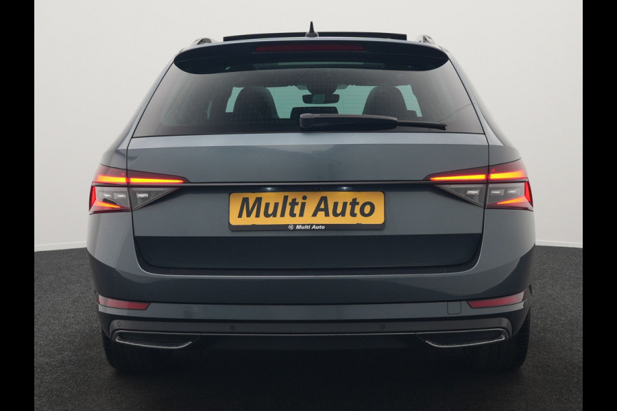 Škoda Superb Combi 1.4 TSI iV Sportline Business Plug In Hybrid 218pk Dealer O.H. PHEV | Trekhaak Af Fabriek | Panodak | Adaptive Cruise | 360 Camera | Alcantara Sportstoelen Memory & Verwarmd | Apple Carplay | Keyless | Blis | Virtual | Navigatie | DAB |