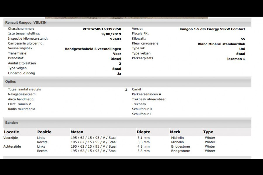 Renault Kangoo 1.5 dCi 75PK Comfort / 2x Schuifdeur / Trekhaak / Airco / / Navigatie / Radio multimedia / Apk 08-2026