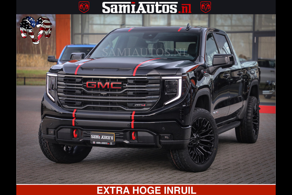 GMC Sierra AT4 6.2 V8 4X4 | VIRTUAL COCKPIT | LPG | HUD | BOM VOL | DC | RAM DEALER NEDERLAND | Dubbele Cabine met Royale 5 Zitplaatsen | BPM vrij | Nu Leverbaar uit Voorraad | Voorraad Nr 248378 |