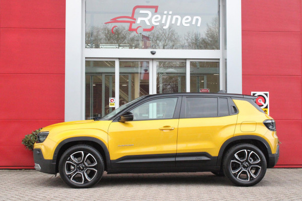 Jeep Avenger 1.2 110PK e-HYbrid SUMMIT | JBL PREMIUM AUDIO SYSTEEM | ACHTERUITRIJ CAMERA | STOEL VERWARMING | SFEERVERLICHTING | FULL LED KOPLAMPEN | 18" LICHTMETALEN VELGEN | DRAADLOZE TELEFOONLADER | DRAADLOZE APPLE CARPLAY/ANDROID AUTO | ADAPTIVE CRUISE CONTROL | PARKEERSENSOREN VOOR EN ACHTER | KEYLESS ENTRY/START | DODEHOEK DETECTIE | ELEKTRISCH BEDIENBARE ACHTERKLEP | VERWARMDE VOORRUIT | EXTRA GETINTE ACHTERRUITEN |