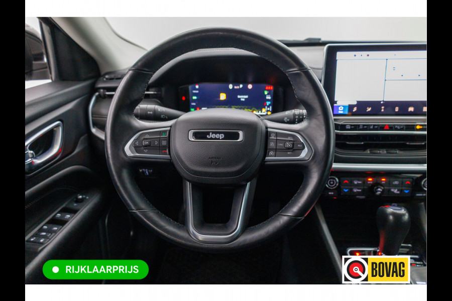 Jeep Compass 4xe 240 Hybrid Electric S 240 PK automaat | Leer | 19 Inch All-season | Stoel- Stuurverwarming Navigatie, Adaptive Cruise, Elektrische achterklep, Camera