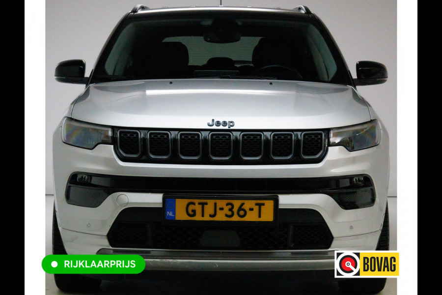 Jeep Compass 4xe 240 Hybrid Electric S 240 PK automaat | Leer | 19 Inch All-season | Stoel- Stuurverwarming Navigatie, Adaptive Cruise, Elektrische achterklep, Camera