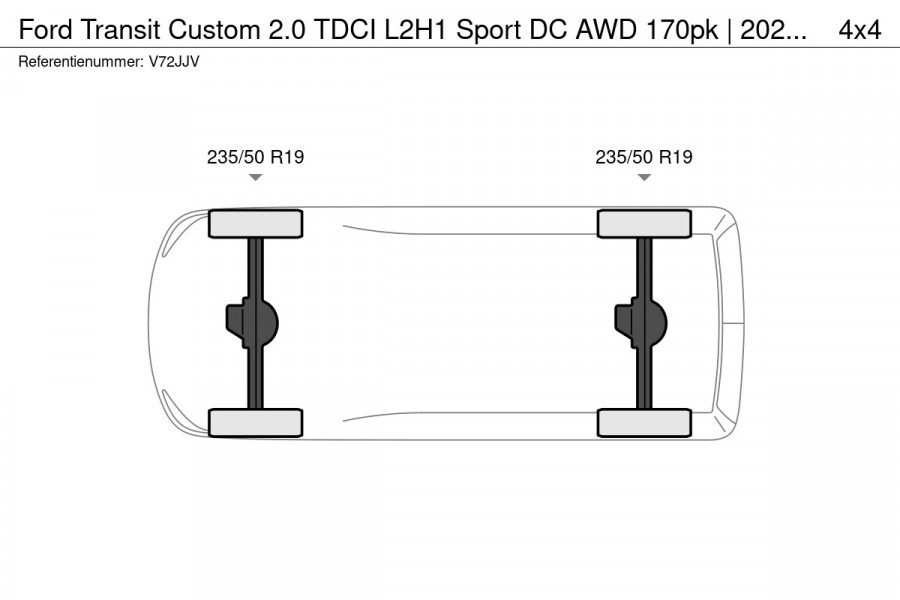 Ford Transit Custom 2.0 TDCI L2H1 Sport DC AWD 170pk | 2029 GARANTIE | Elek. Trekhaak 2500KG | Raptor | Digi Spiegel | 2x Schuif