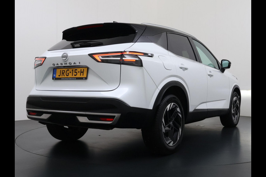 Nissan QASHQAI 1.3 MHEV Xtronic N-Connecta | FABRIEKSGARANTIE| PANO| VOORRUITVERWARMING| STOEL + STUUR VERWARMING| 360 CAMERA| DODE HOEK| HEAD-UP| ELEK. ACHTERKLEP