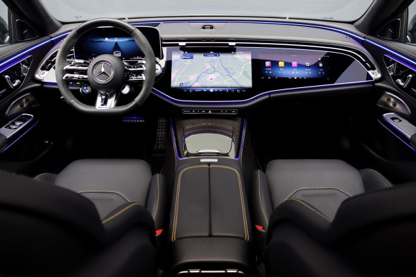 Mercedes-Benz E-Klasse AMG 53 4MATIC+ Edition 1 | Hyperscreen | Achterasbesturing | AMG-performance Stoelen | Carbon | Distronic+ | Multicontourstoelen | Stoelventilatie | Zonnerollo's | HUD | 3D-Display |