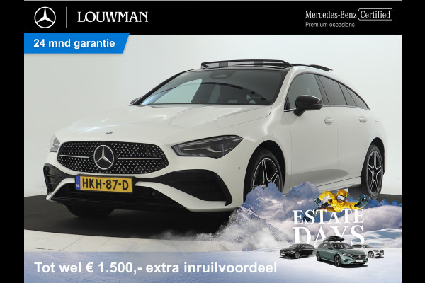 Mercedes-Benz CLA-Klasse Shooting Brake 250 e AMG Face Lift Plug-In Hybride | AMG Line Premium | Night Pakket | Panoramadak | 11 kw Laden | Stuur en Stoelverwarmig | Inclusief 24 maanden MB Certified garantie voor Europa.